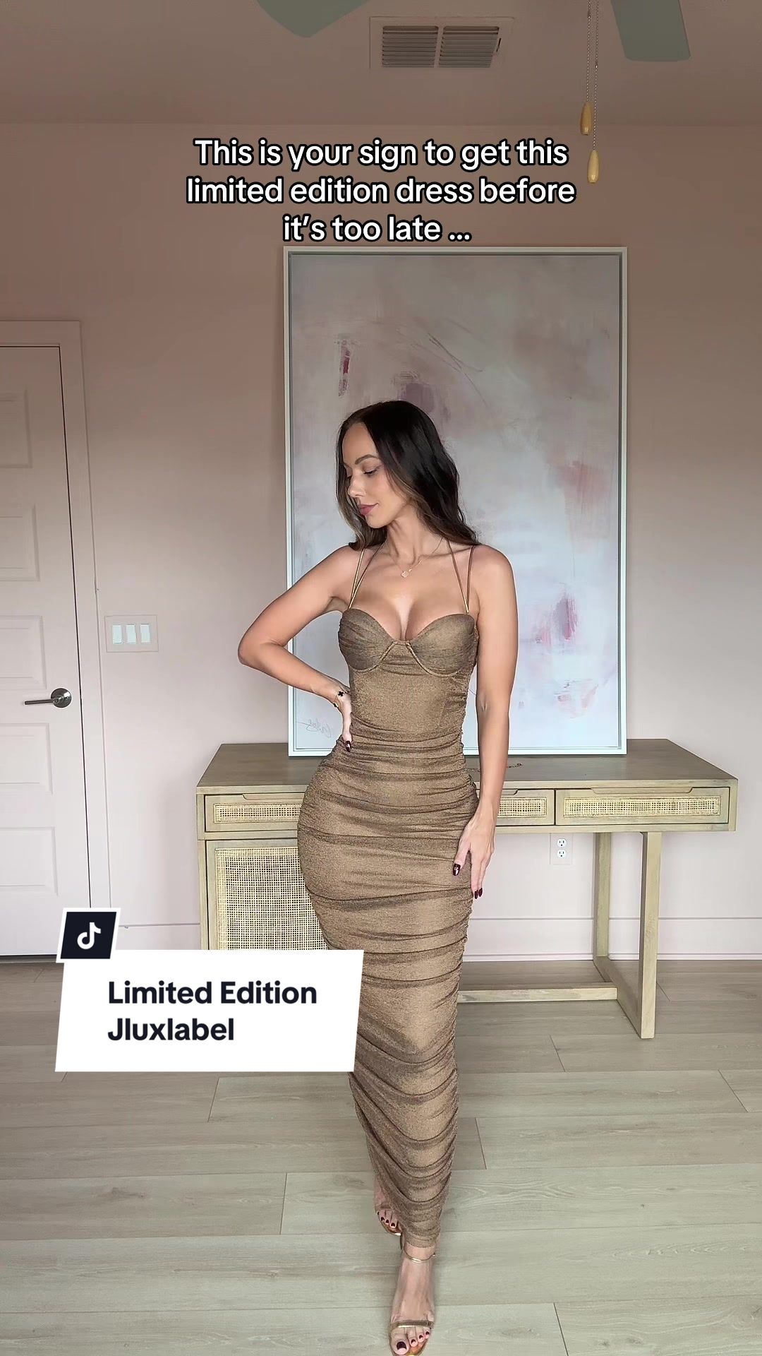 TikTok post by @daniellescloset8 for JLUXLABEL. Caption reads: [...] all the right places I’m so in loveeee....