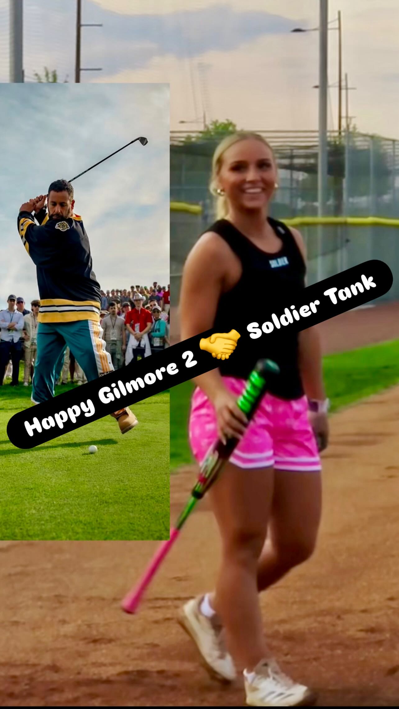 Instagram post by @madihays36 for DICK'S Sporting Goods. Caption reads: Yo, @adamsandler 👀🏌️⚾️🥎 @madihays36.