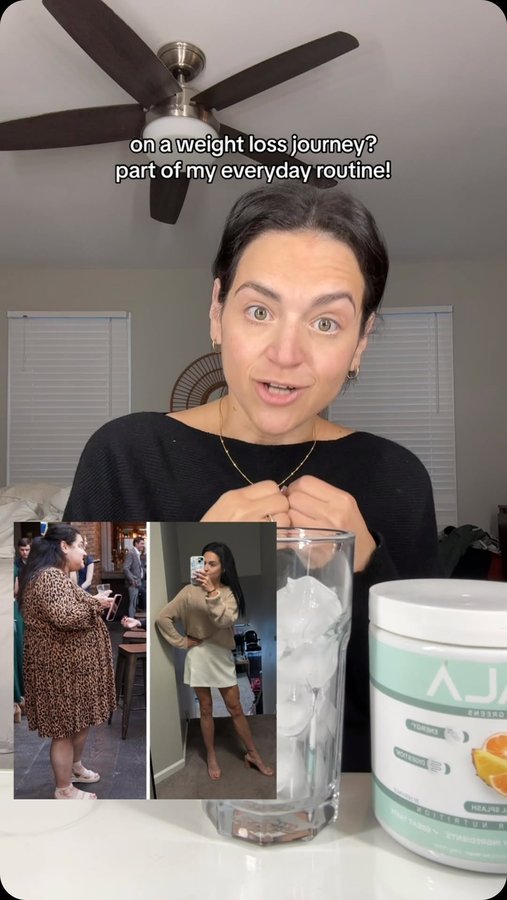 Instagram post by @amyinhalf for KIALA NUTRITION. Caption reads: [...] on Amazon 💚 Link in my bio & story....