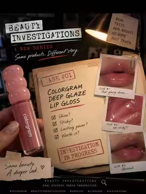 TikTok post by @tamicollins989 for Colorgram US. Caption reads: Wait… HOW is this gloss this shiny without feeling....