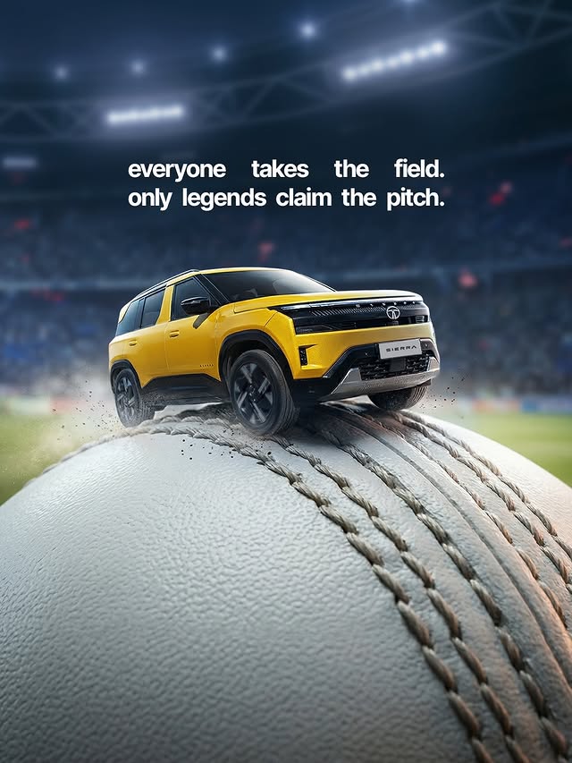Instagram post by @thetatasierra for Tata Motors. Caption reads: Tata Sierra is proud to be the Official Premier....