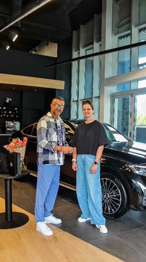 Instagram post by @laurawolvaardt for Mercedes-Benz. Caption reads: [...] @laurawolvaardt steps into the Mercedes-Benz....