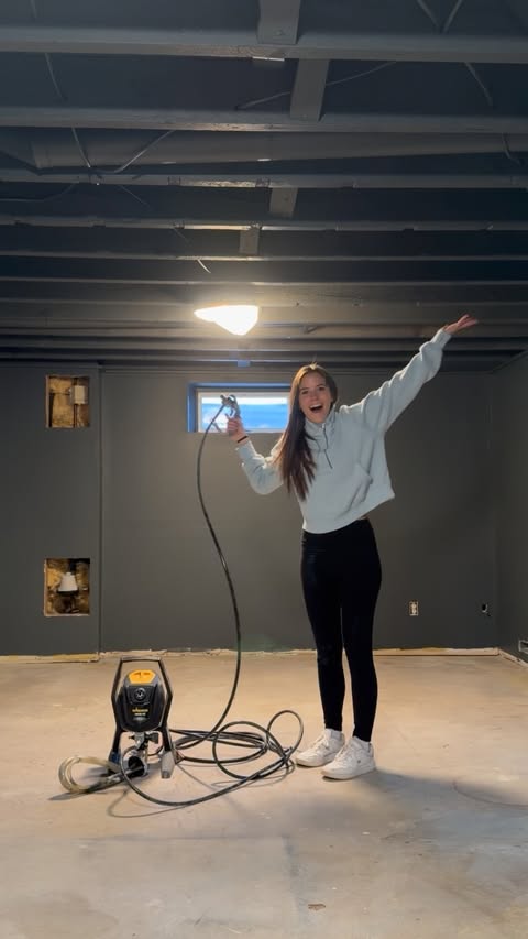 Instagram post by @welcometothewoodsblog for Wagner SprayTech. Caption reads: [...] doing this project without my....