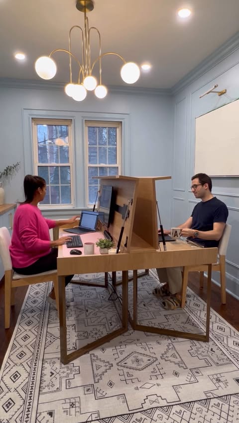 Instagram post by @kristencoutts for Transformer Table. Caption reads: [...] dining room / office needs with....