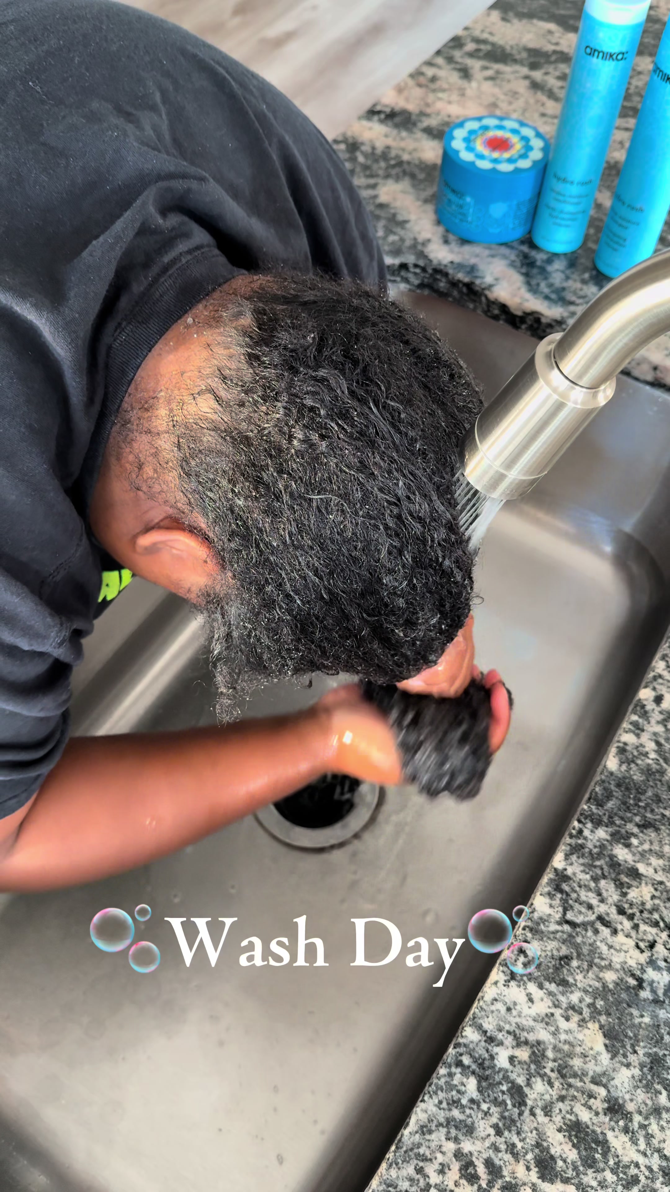 TikTok post by @mshindachey for MICHE Beauty. Caption reads: [...] another wash day! Product Details: @MICHE....