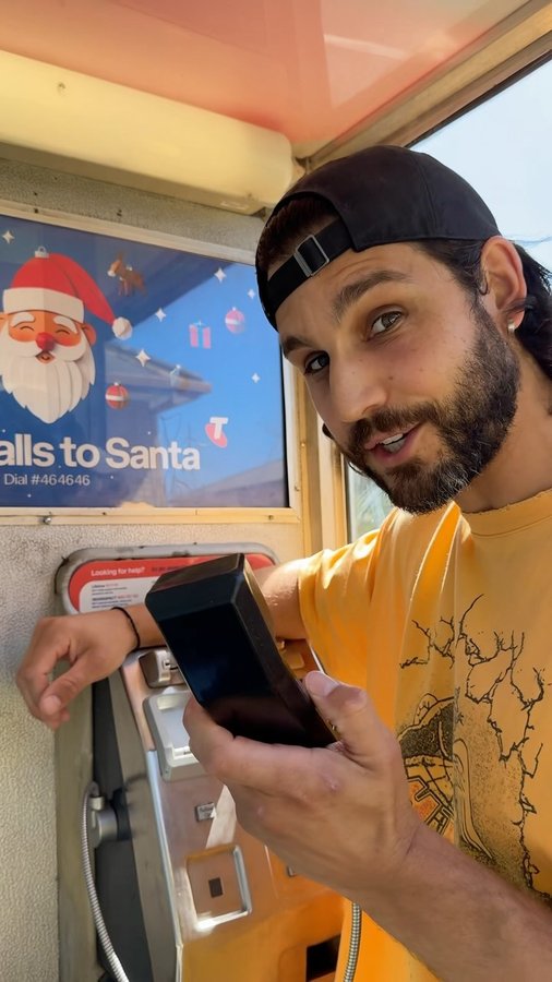 Instagram post by @mbrunelli for Telstra. Caption reads: Be very careful who you let call Santa for free on....