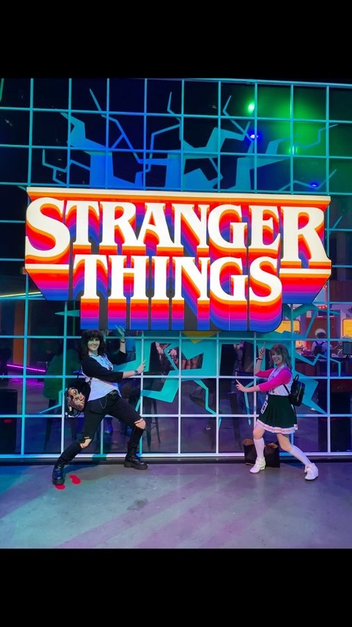 Instagram post by @cosplayaway for Stranger Things Experience. Caption reads: We took part in a sleep experiment at the Hawkins....