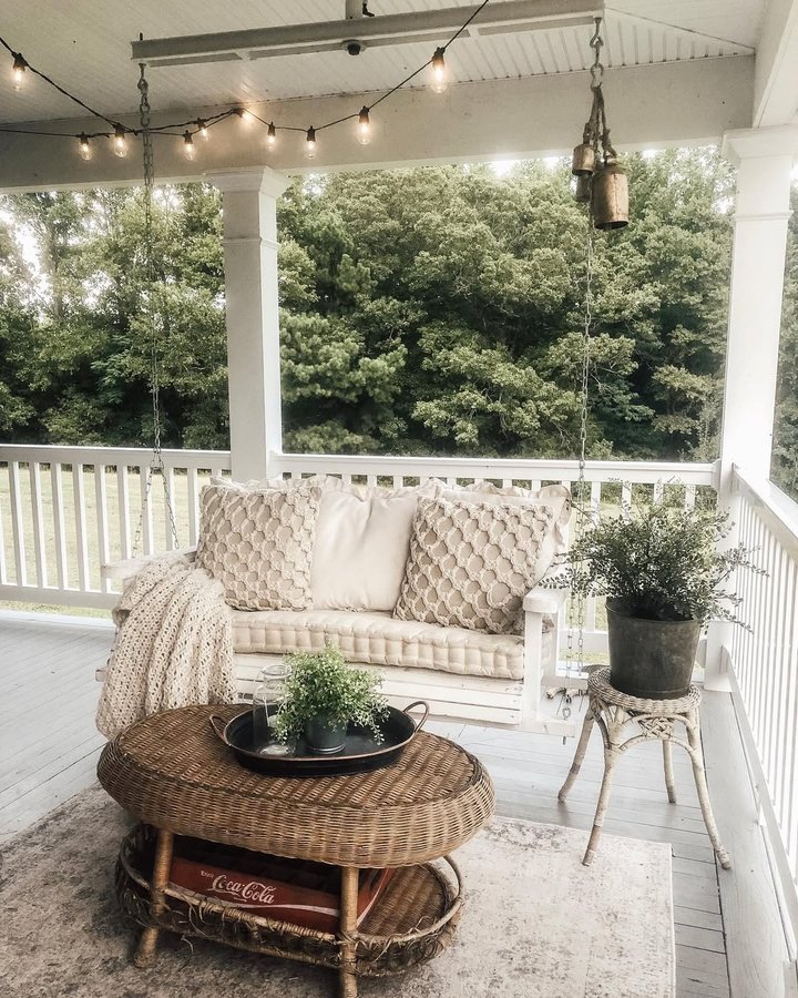 Instagram post by @functionalfarmhouse for The Cottage Journal. Caption reads: ✨Golden hour is my happy place.✨ Morning and....