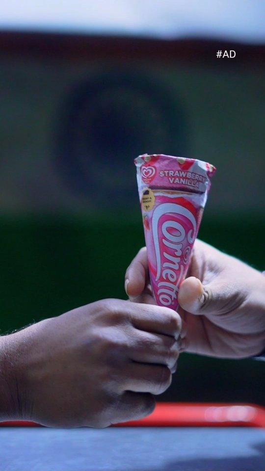 Instagram post by @hyderabad.food.diaries for Cornetto. Caption reads: [...] own kind of nostalgia, and somehow....