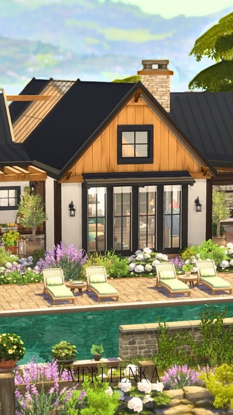 Instagram post by @simsbuild_inspiration for The Sims. Caption reads: Little roof tip💡 @thesims #simspartner #thesims4....