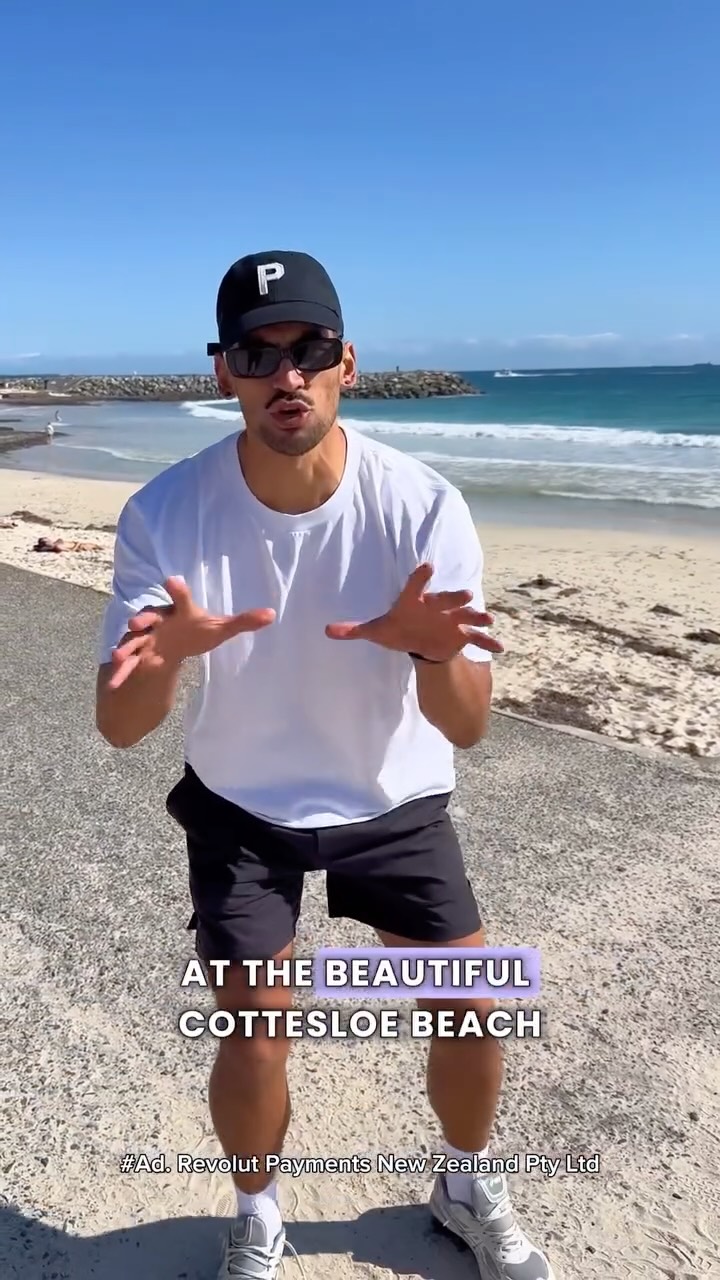 Instagram post by @w_cribb for Revolut. Caption reads: Thanks @revolutapp for making my trip PERTHfect!!....