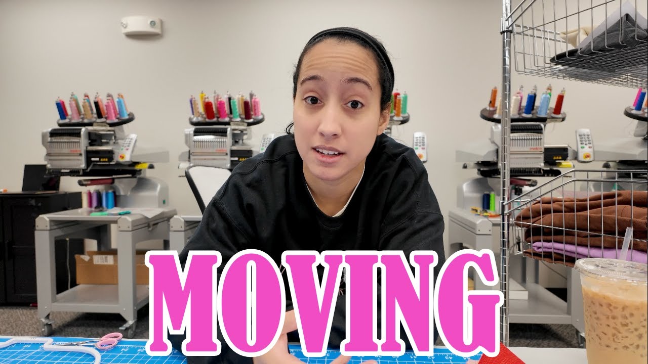 YouTube post by @AngelaJasmina for HeatPressNation. Caption reads: Moving My Business, Selling My Home & Hiring New....