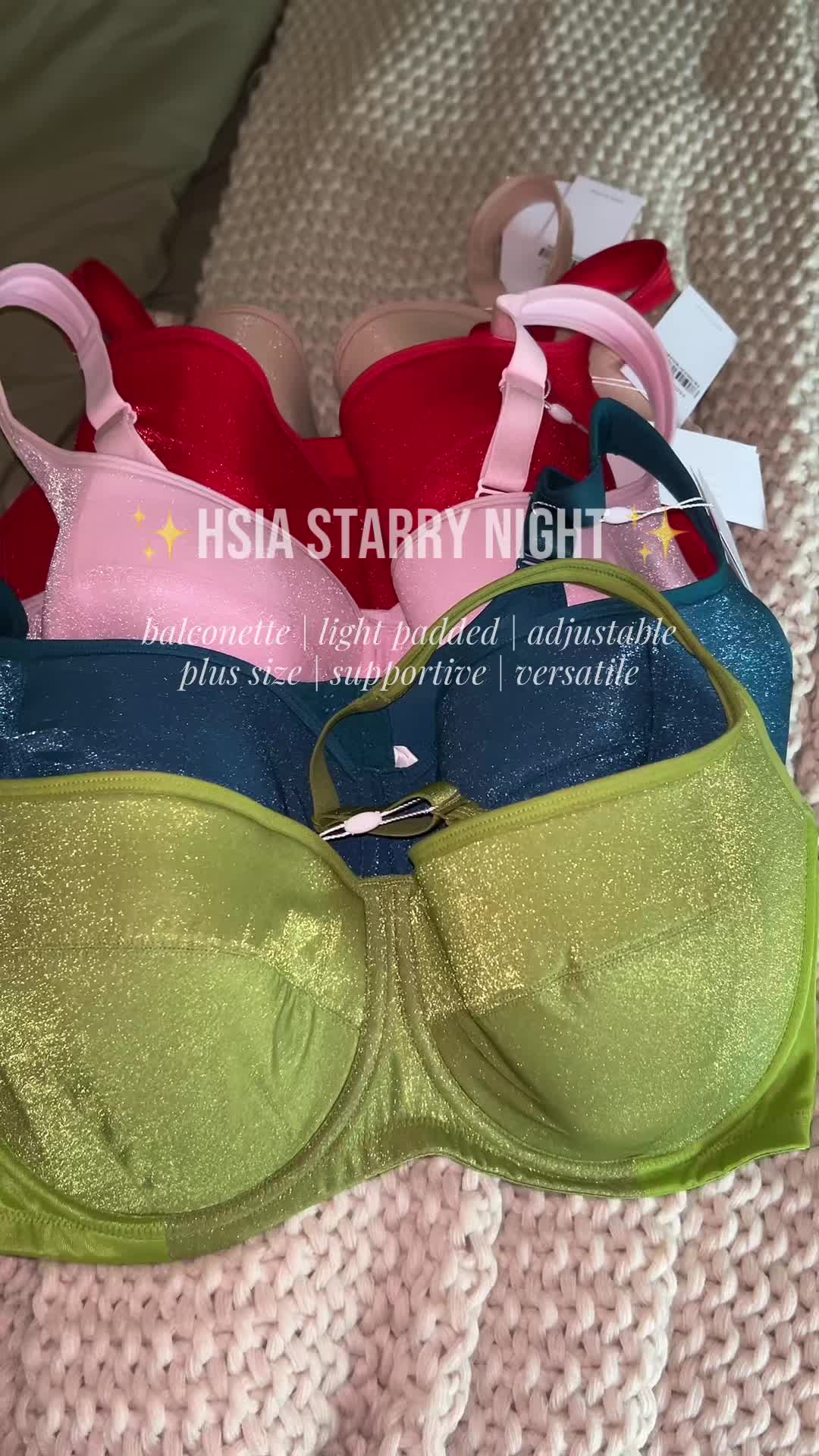TikTok post by @tesla.b for HSIA Lingerie. Caption reads: The next viral plus size bra. @Hsia-Bras....