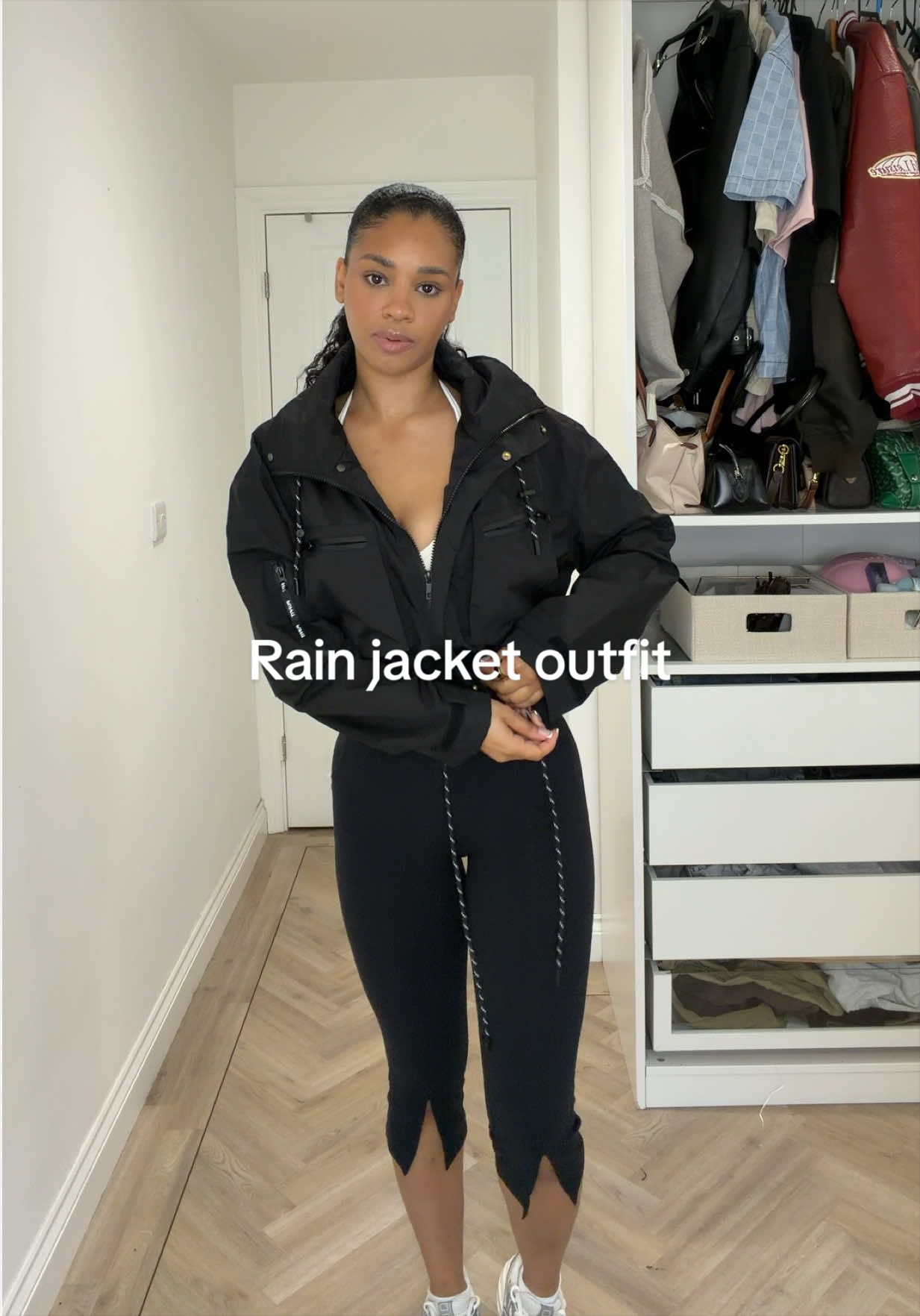 TikTok post by @ree.ksl for PUFFIT. Caption reads: [...] rain jacket perfect for summer 🫧....