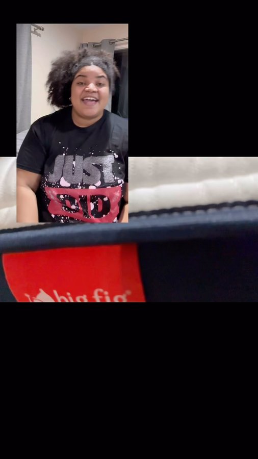 Instagram post by @gabigrl_prostrongwoman for Big Fig Mattress. Caption reads: I love my @bigfigmattress 😍 #bigfigpartner

& Yes....