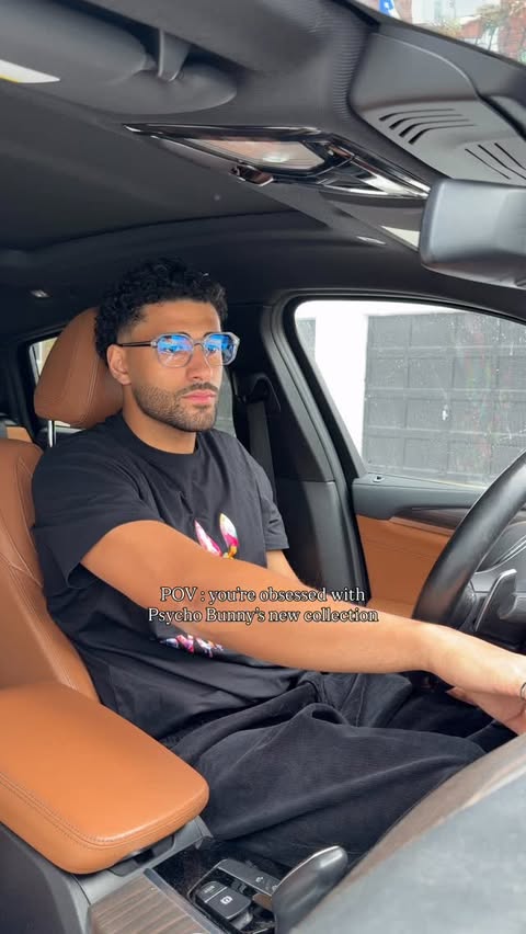 Instagram post by @rami.frn_ for Psycho Bunny. Caption reads: My outfit rotation lately from @psychobunny....