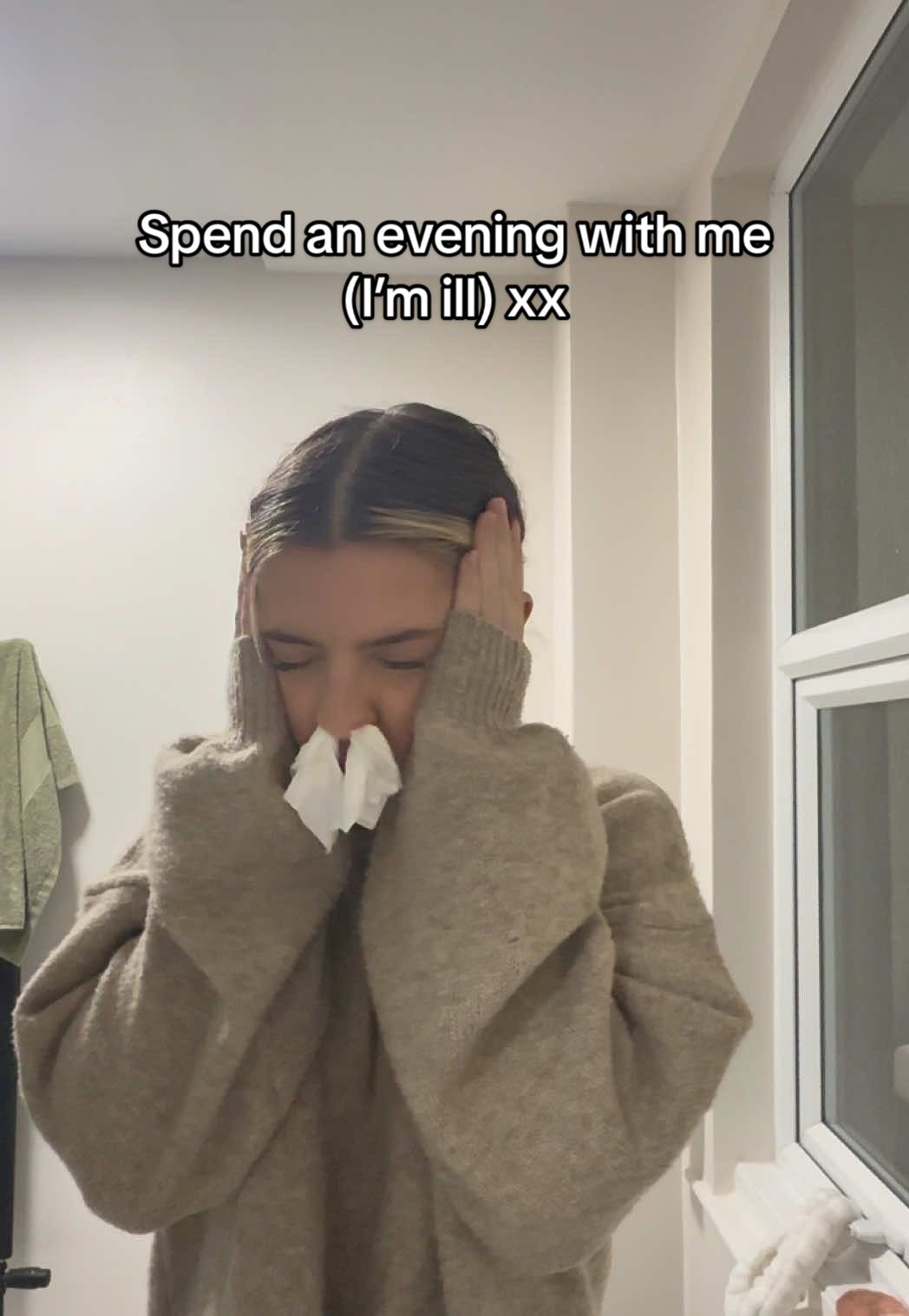 TikTok post by @hayliiann for Hairburst. Caption reads: Spend a solo evening with me SICK bc this superflu....