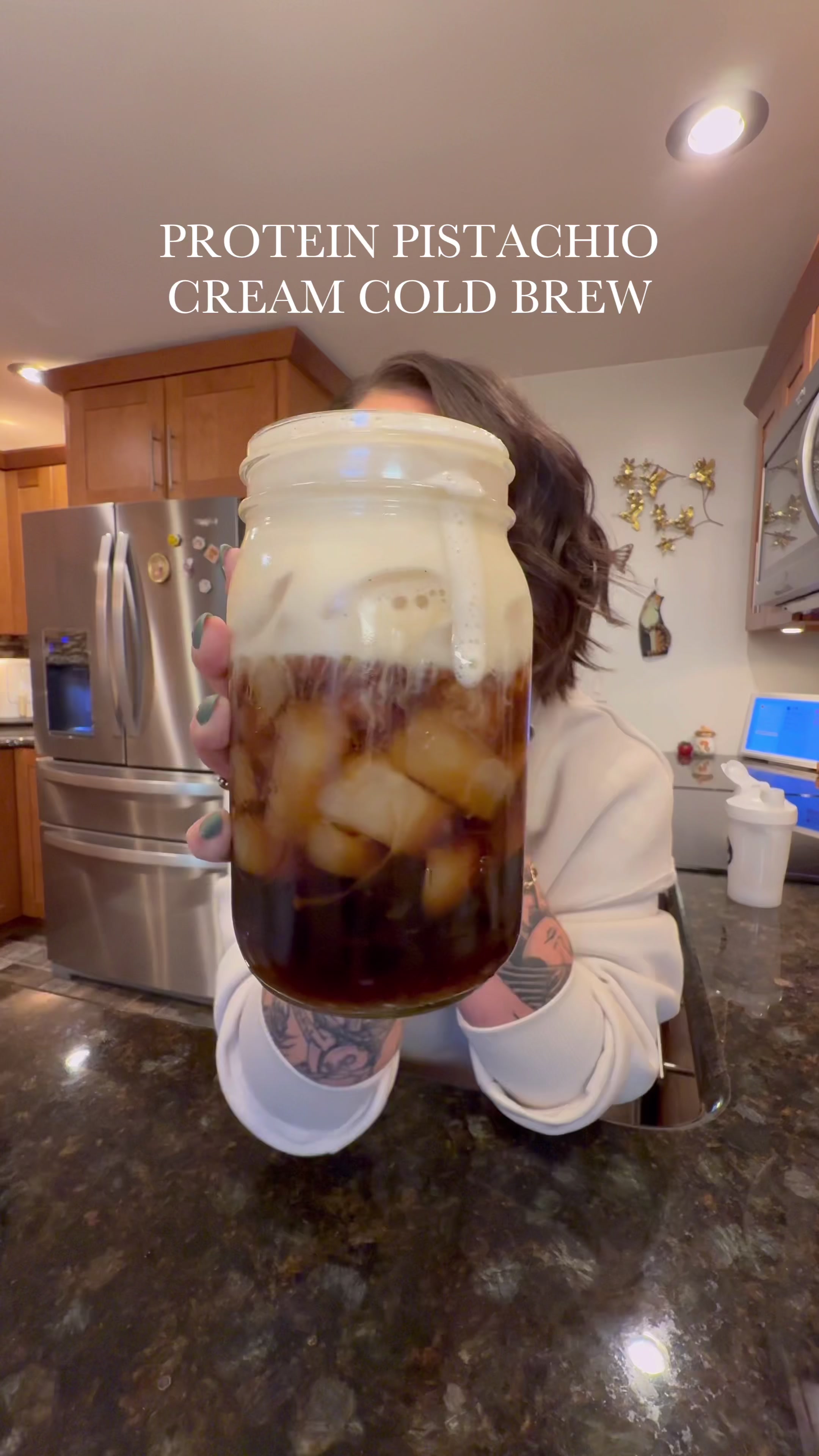 TikTok post by @jenna_bariatricbestie for Clean Simple Eats. Caption reads: [...] free Fairlife milk - 1/2 scoop of @Clean....