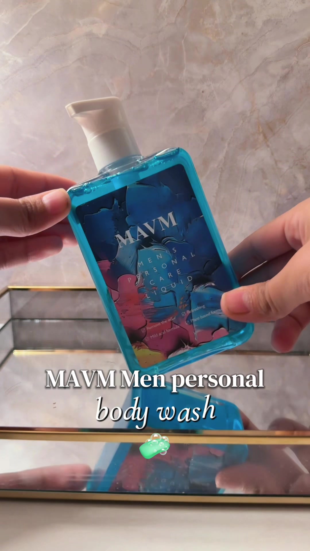 TikTok post by @kristymariegutierrez for MAVM. Caption reads: @MAVM 🧼🙋🏽‍♂️ #mavm #mavmwash [...].