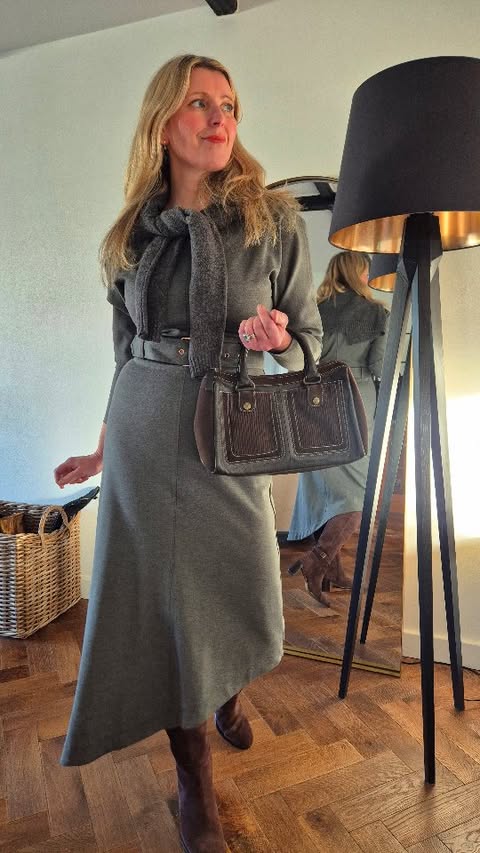 Instagram post by @maison_abbott for Vionic Shoes. Caption reads: [...] Tuesday xx Dress @karen_millen Boots....