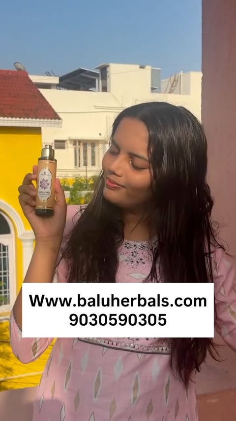 Instagram post by @d_juneeee for Balu Herbals. Caption reads: [...] magic of Ayurveda! 🌿 🌸To buy....