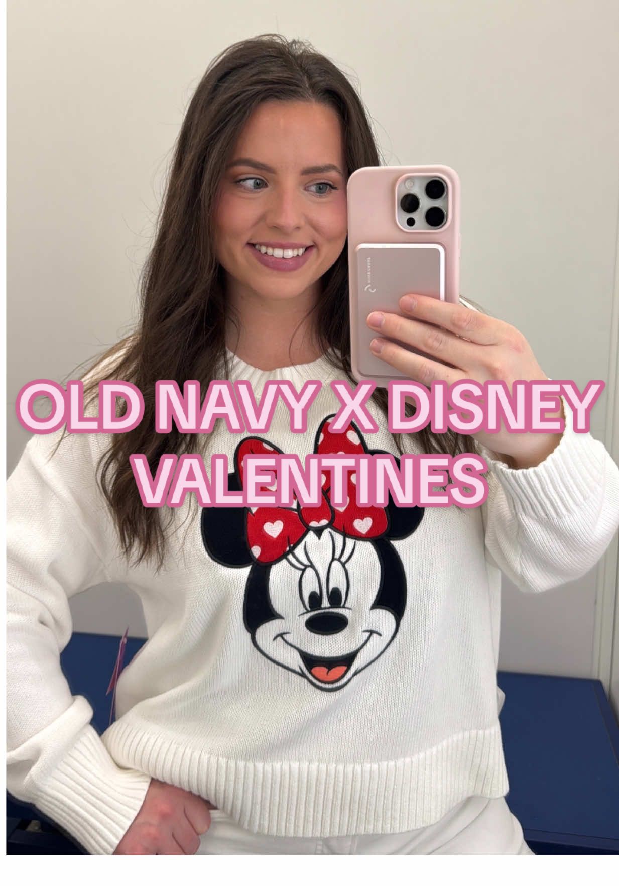 TikTok post by @glamgirlem for Old Navy. Caption reads: old navy x disney valentines edition 🐭💌....