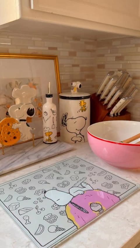Instagram post by @simplysanfordco for Lenox. Caption reads: [...] 🍪🫖💕 The Chef Snoopy collection from....