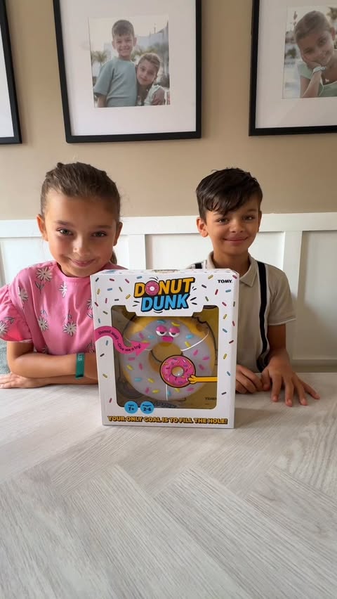 Instagram post by @all.about.luke.and.lily for TOMY. Caption reads: [...] chaos with Donut Dunk from @gamesbytomy!....