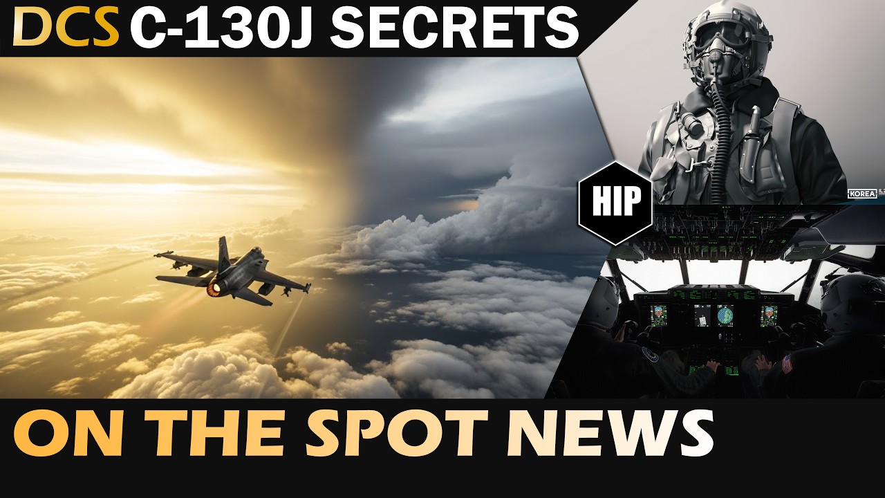 YouTube post by @hipgames for Wondershare. Caption reads: DCS December News – C-130 Updates, New Weather....