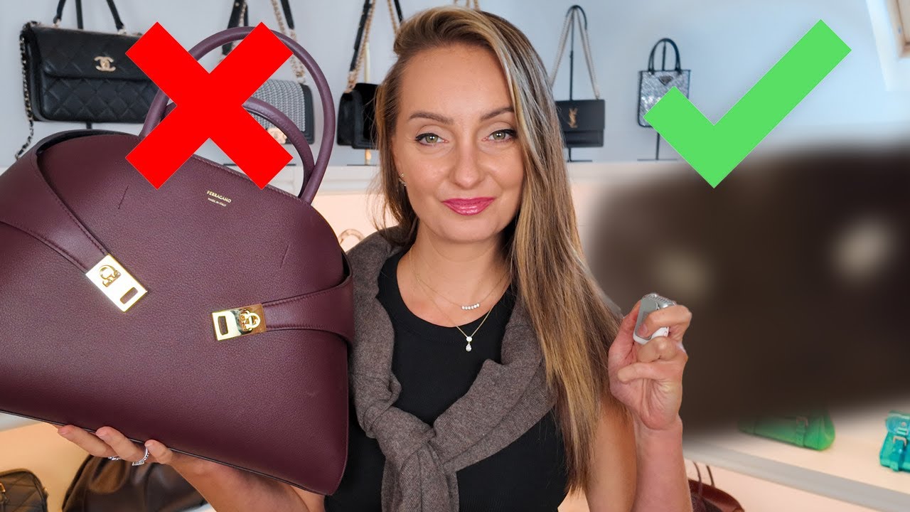 YouTube post by @Handbagholic for 7or9. Caption reads: Designer Bags I'm DITCHING & What I'm Replacing....