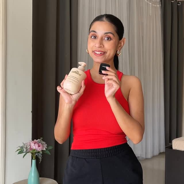 Instagram post by @mansha_sundrani for Mcaffeine. Caption reads: This is what summer should feel like 🌸🏖️

This....