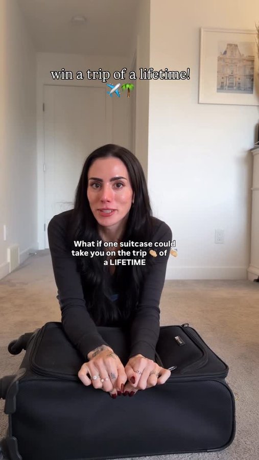 Instagram post by @ownitbabe for TELUS. Caption reads: My suitcase might be filled with flip-flops and....