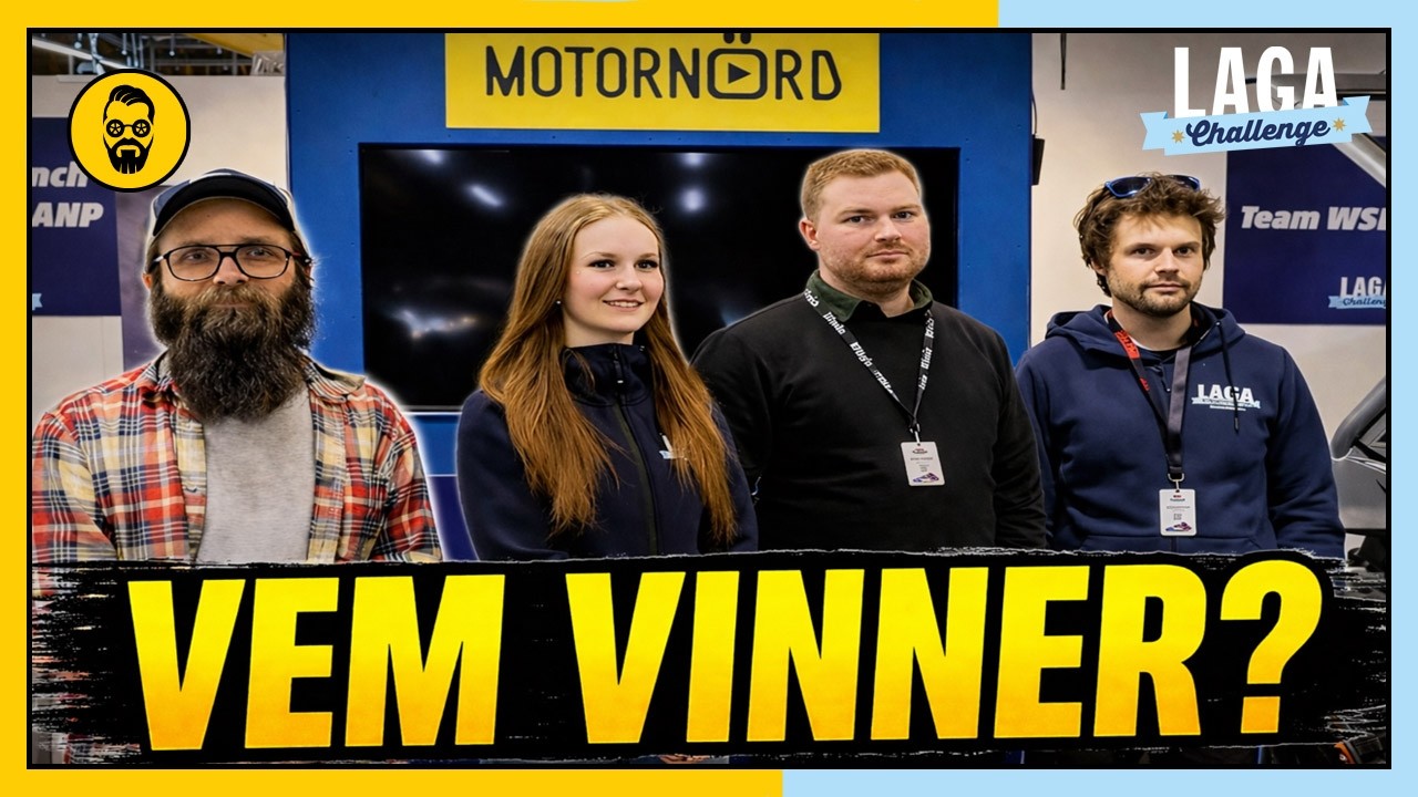 YouTube post by @motorkrantz for Laga. Caption reads: [...] anta utmaningen? Anmäl dig till Laga....