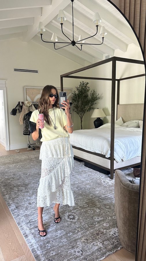 Instagram post by @valerialipovetsky for JIL SANDER. Caption reads: Need you to tell me this skirt was worth....