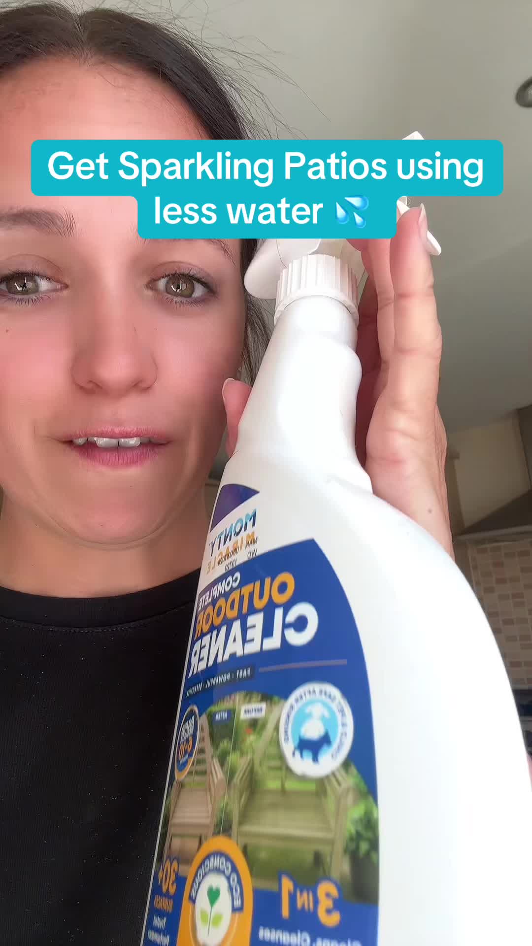 TikTok post by @emmalou_38 for Monty Miracle. Caption reads: @Monty Miracle 🧼 my patio is sparkling in the ☀️....