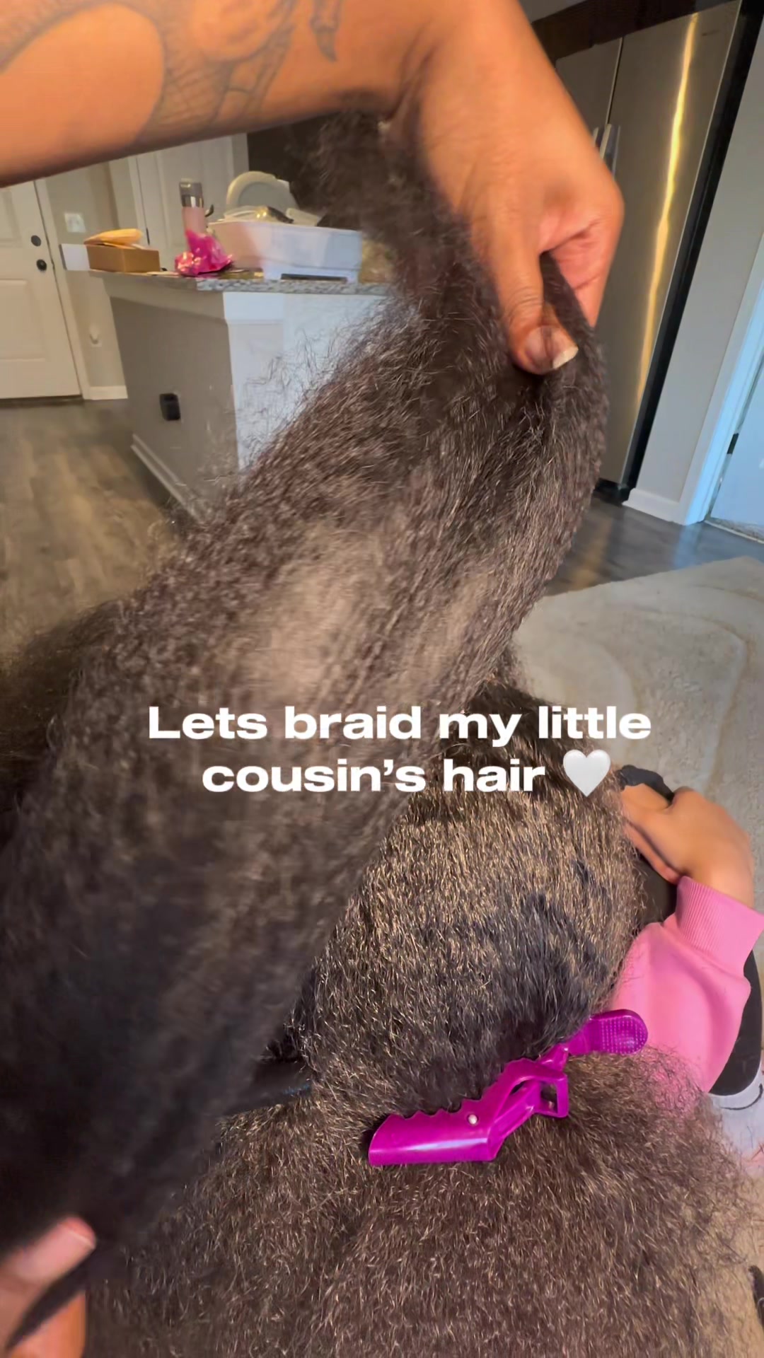 TikTok post by @izarriak for Daixidreadology. Caption reads: Braiding my little cousin’s hair with 16”....
