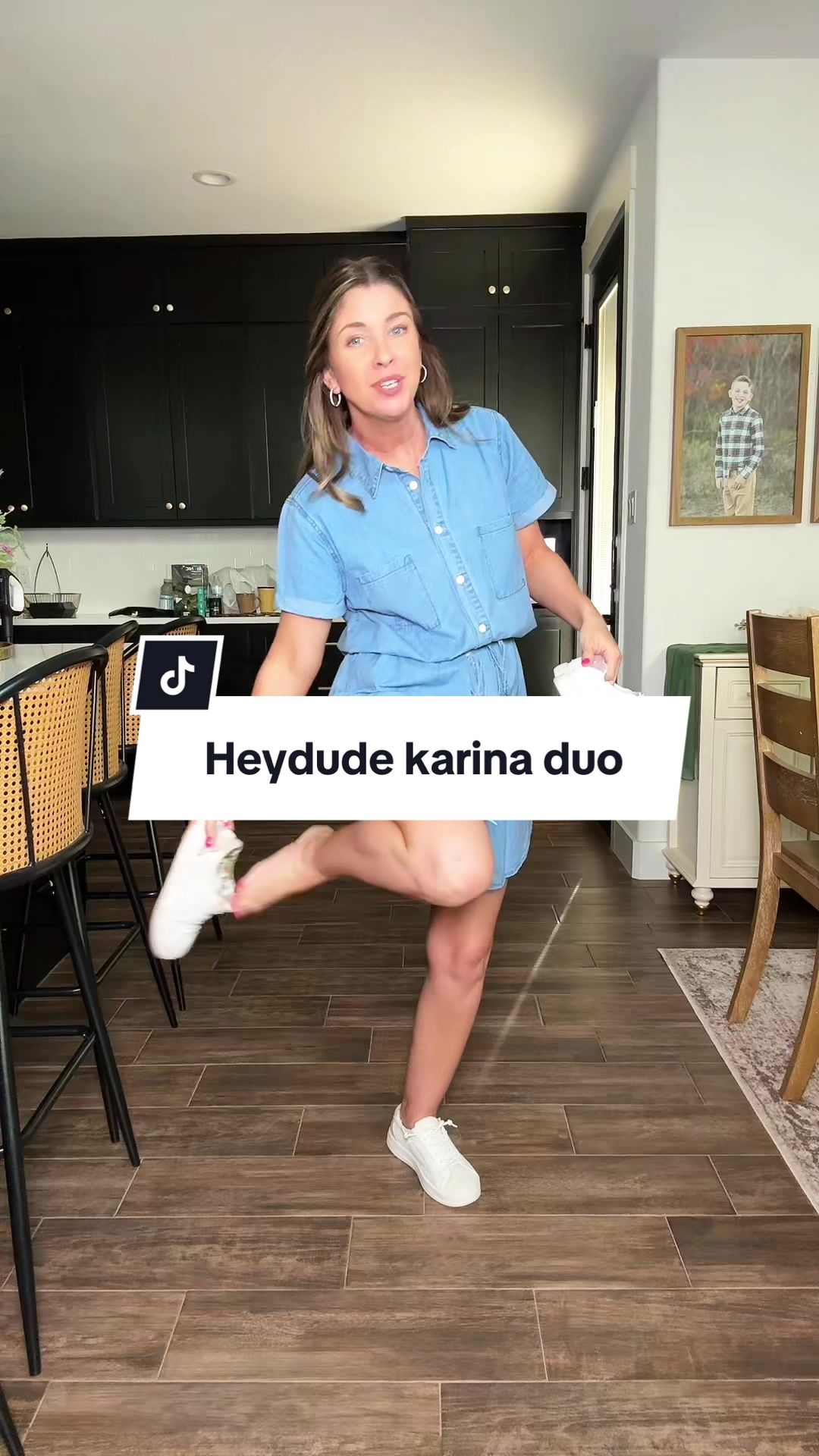 TikTok post by @kimberly_pugh for HEYDUDE. Caption reads: @HeyDude #heydude #heydudeshoes [...].