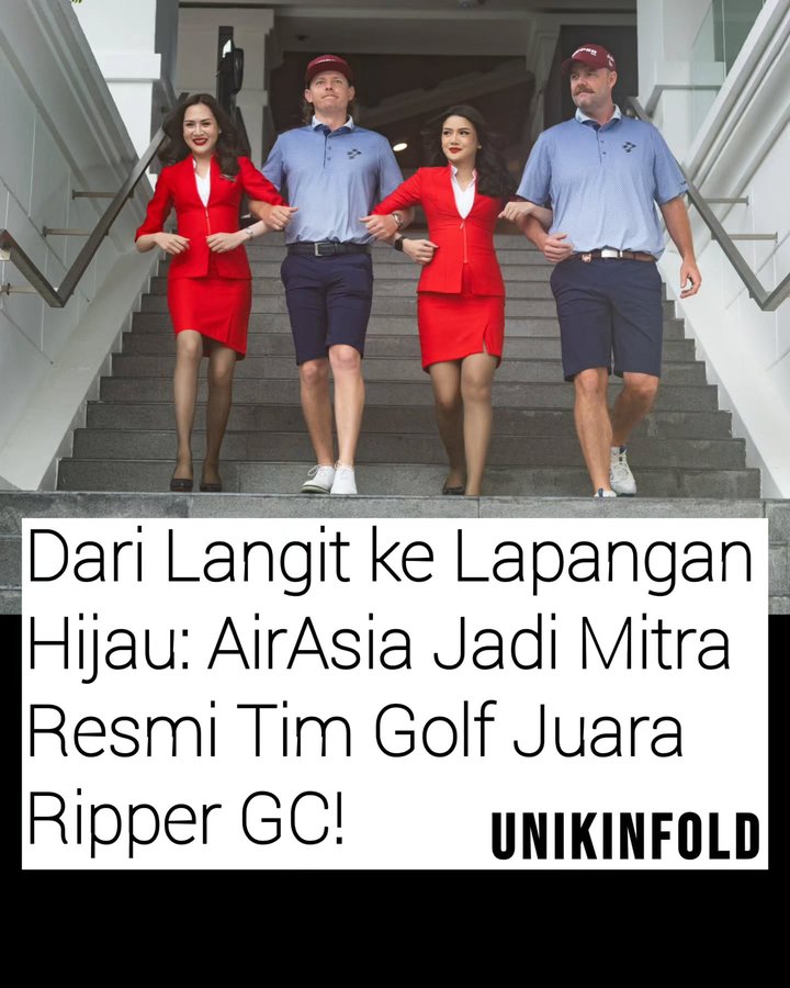 Instagram post by @unikinfold for Fly AirAsia. Caption reads: [...] global yang lebih luas. #FlyAirAsia....
