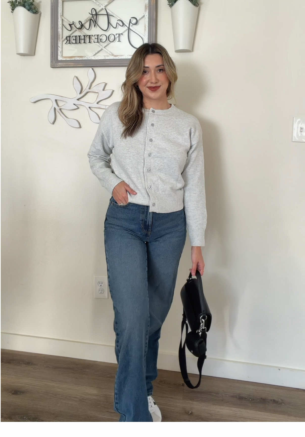 TikTok post by @melissaramirez.92 for Automet. Caption reads: The coziest and cutest cardigan! Such nice....