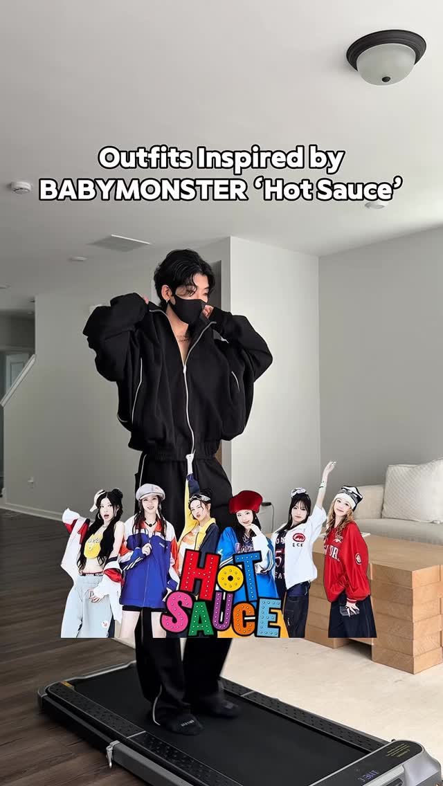 Instagram post by @_jjang.e for Live Nation. Caption reads: Outfits inspired by BABYMONSTER’s new song HOT....