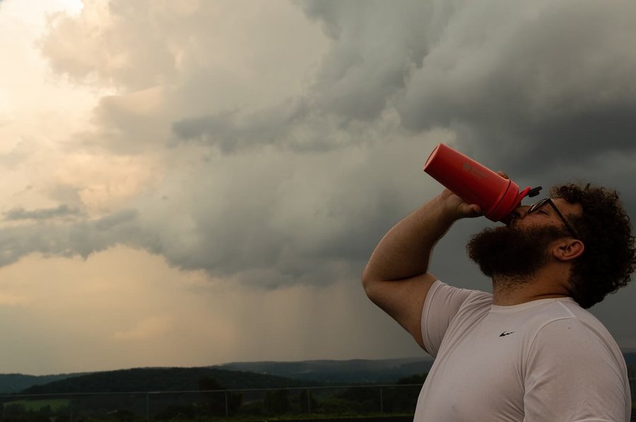 Instagram post by @nate._.hayes for BlenderBottle. Caption reads: [...] I’m officially partnered with @blenderbottle....