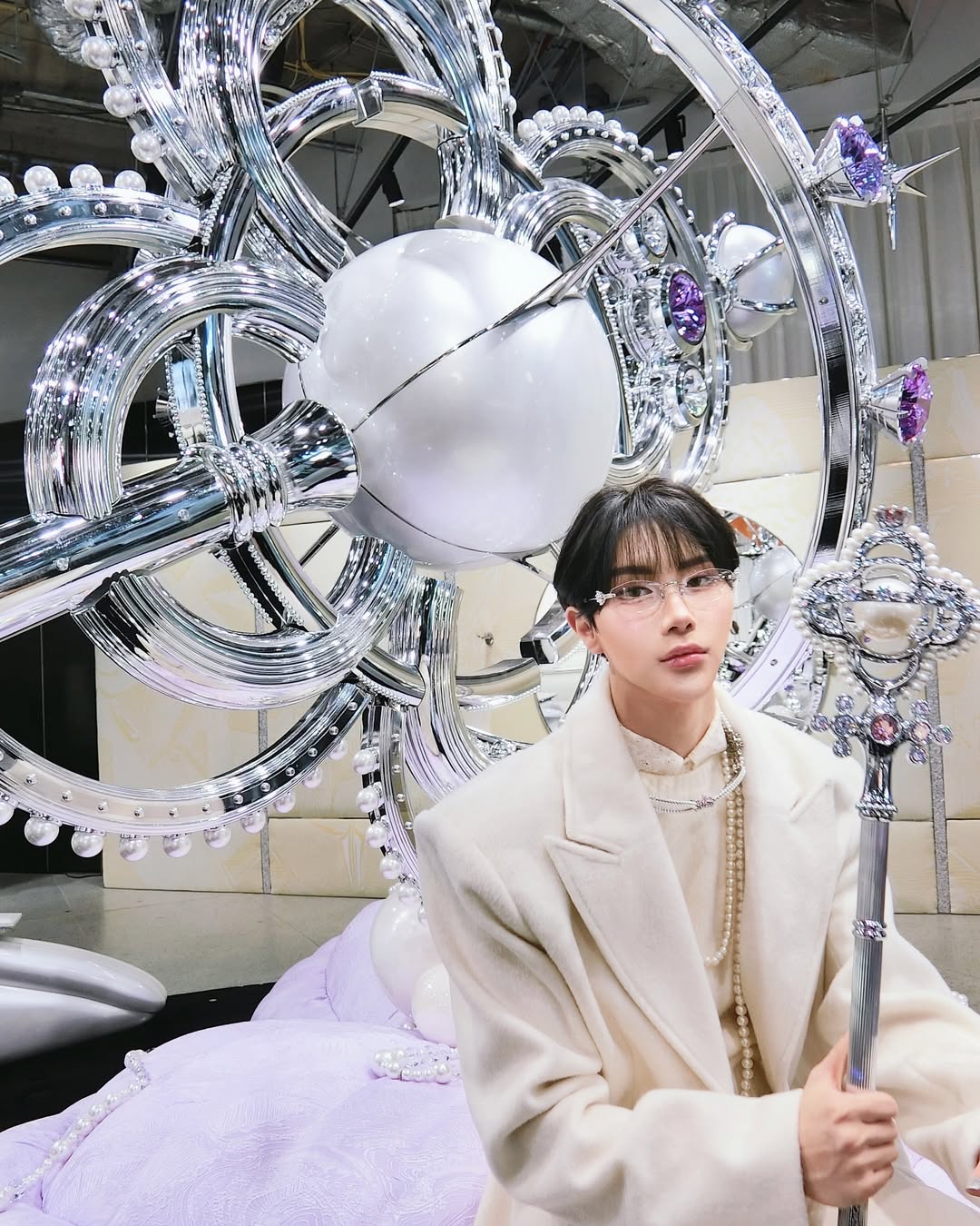 Instagram post by @kimgyutae_official for GENTLE MONSTER. Caption reads: .
*:･✧⃛💍✨💖🌙💎💜*:･✧⃛
Gentle Monster 2025....