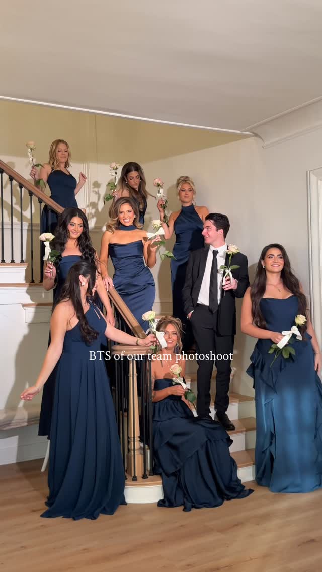 Instagram post by @protsyk_studios for Azazie. Caption reads: behind the scenes of our @socialbridescollective....