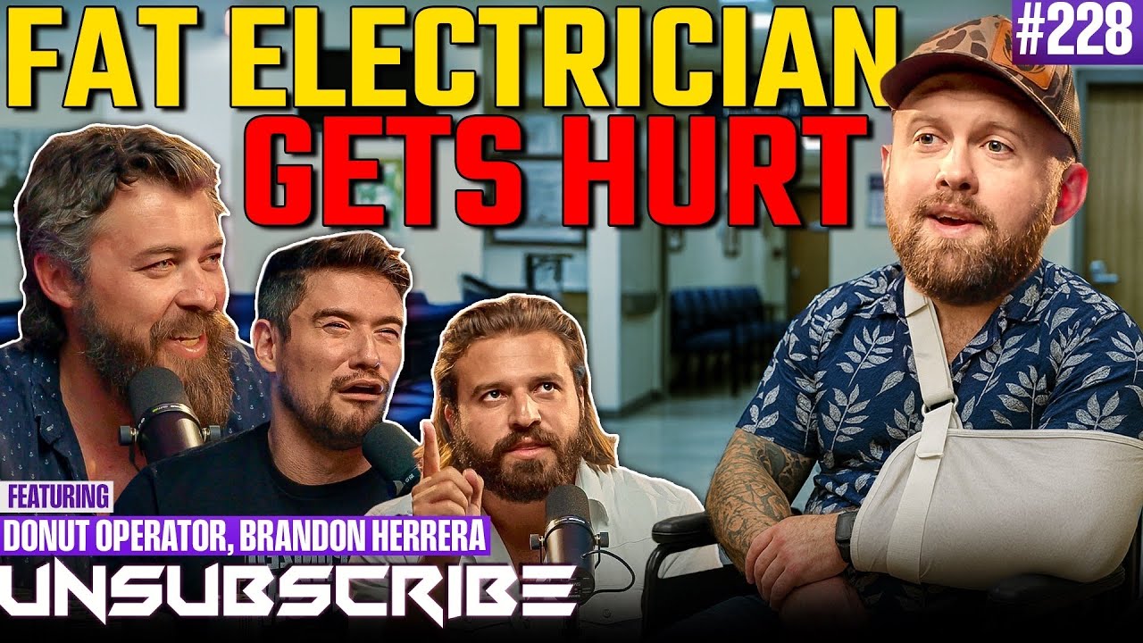 YouTube post by @unsubscribepodcast for Turtle Beach. Caption reads: The Fat Electrician's SECOND Binder? | Unsubscribe....