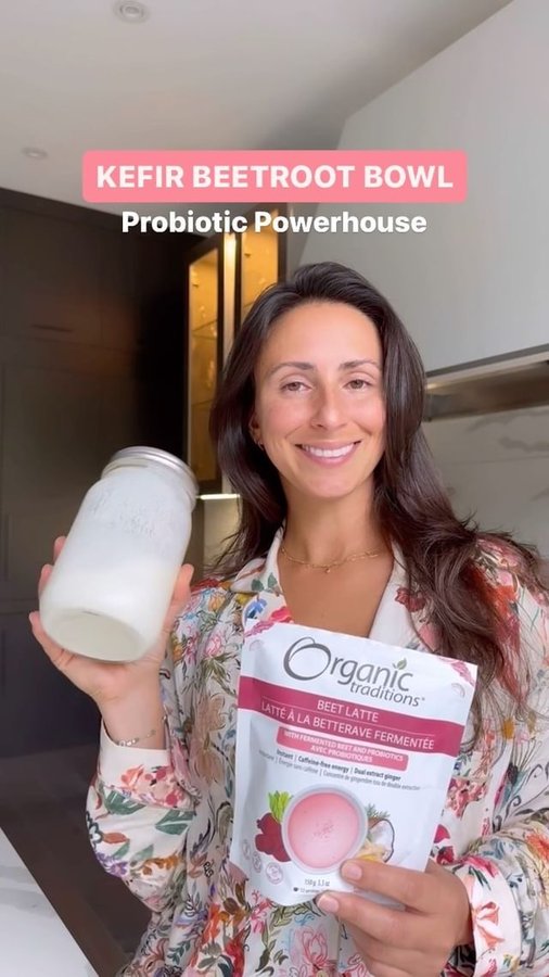 Instagram post by @irina_fit for Organic Traditions. Caption reads: [...] my favourite superfood companies:....