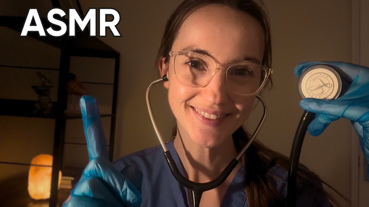 YouTube post by @BryoniASMR for Rheal Superfoods. Caption reads: ASMR Examining You in Hospital | Doctor Roleplay.