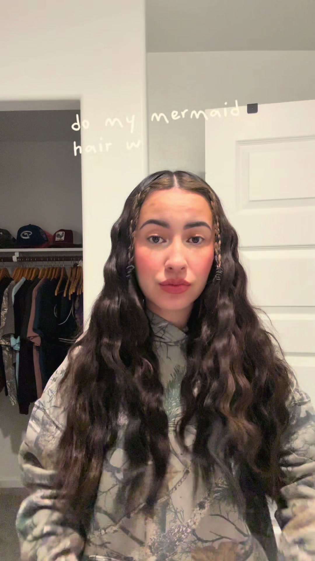 TikTok post by @justine_lugo for Hair Dance. Caption reads: mermaid hair tutorial 🧜🏼‍♀️ using @Hair Dance....