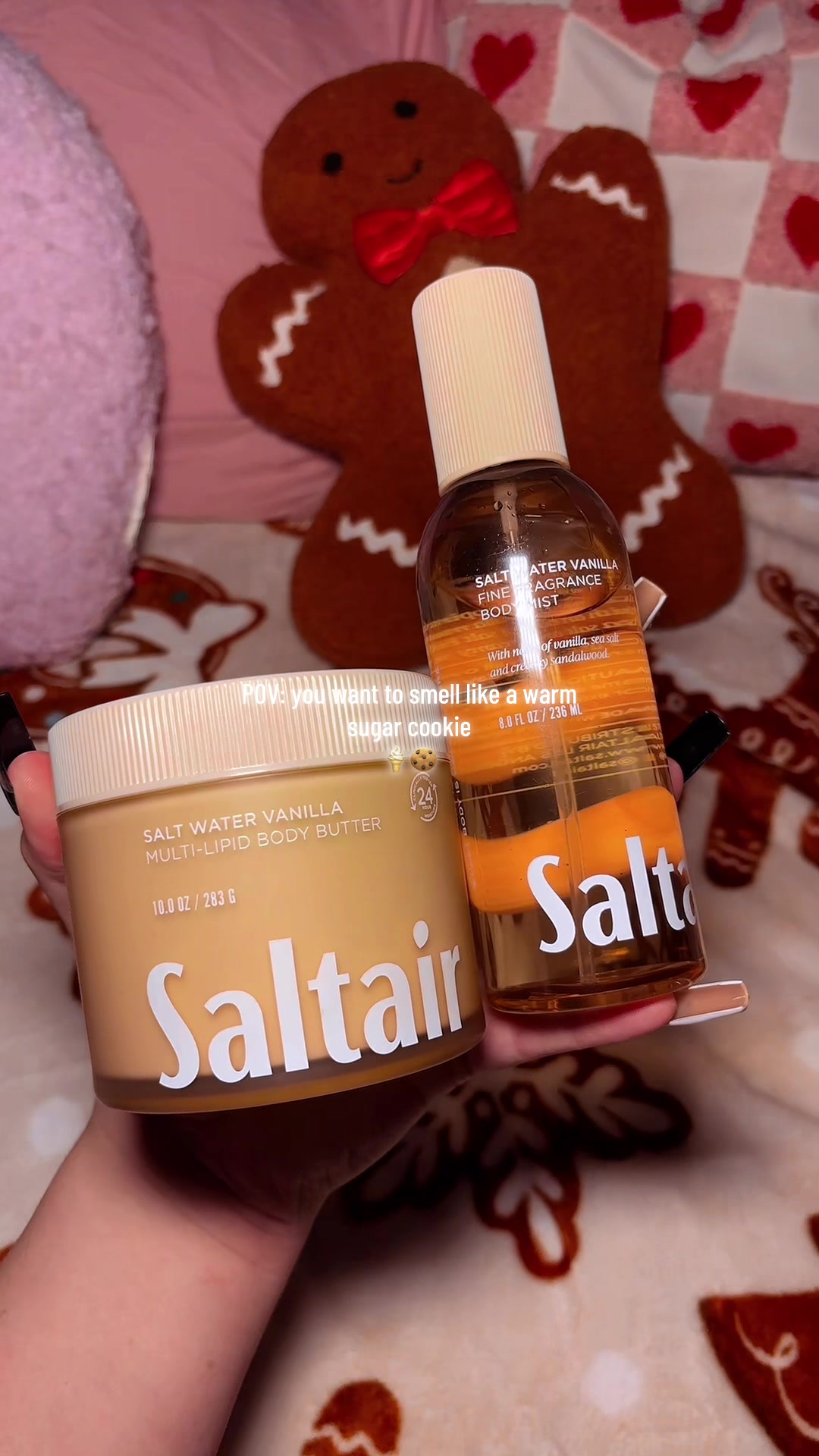 TikTok post by @blxntdxll for Saltair. Caption reads: If you’re a vanilla girlie RUN don’t walk 🍦🍪🫶🏻....