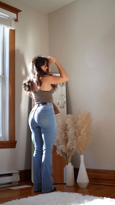 Instagram post by @vickyplamenova for FITJEANS. Caption reads: [...] are perfection - my all time favorite....