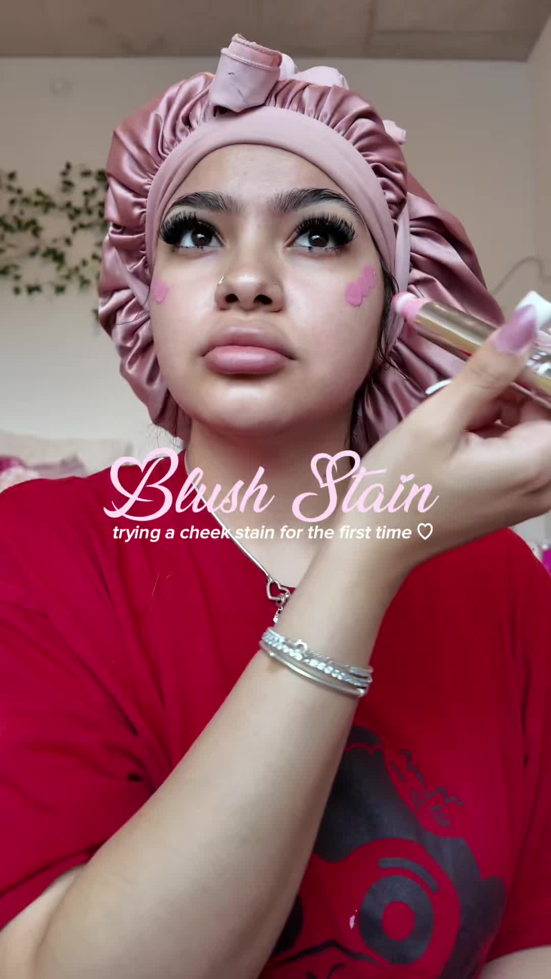 TikTok post by @rashellthadoll for Sacheu. Caption reads: the prettiest pink blush that lasts all day😍🌸....